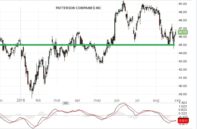 Patterson Companies Inc - Technical Analysis - 30th August 2016